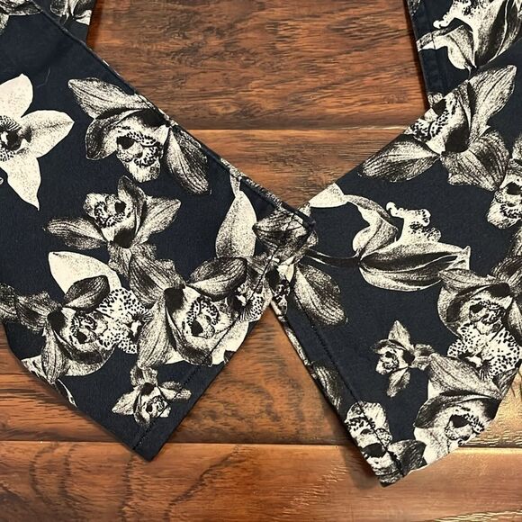 7 For All Mankind Jen 7 Blue Floral Cropped Skinny Pants Boho Feminine Modern - Picture 10 of 11